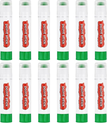 PATIKIL Tempera Paint Sticks, 12 Pcs Solid Tempera Paints Sticks Washable Bulk Markers Pen Quick Drying for Artists Beginners Art Supplies, Green