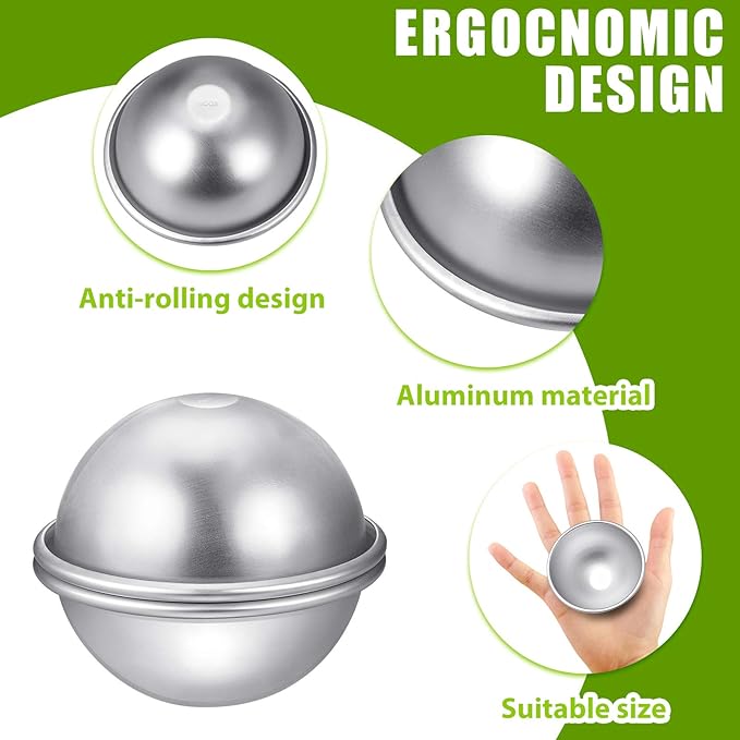 Patelai 16 Pcs 6 Cm/ 2.4 Inch Diameter DIY Metal Bath Bomb Crafting Mould Bath Bomb Making Supplies for Crafts Making