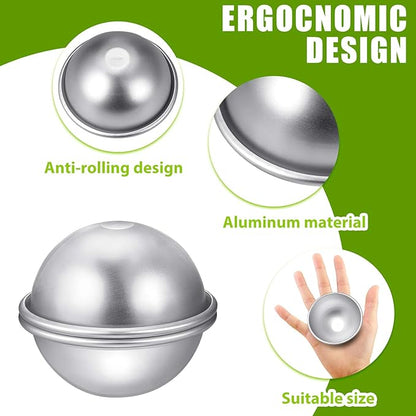 Patelai 16 Pcs 6 Cm/ 2.4 Inch Diameter DIY Metal Bath Bomb Crafting Mould Bath Bomb Making Supplies for Crafts Making