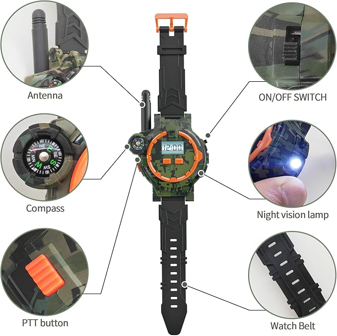 Rechargeable Walkie Talkies for Kids Radio Walky Talky with Flashlight Children Outdoor Game Interphone Gifts for Boy and Girl (3)