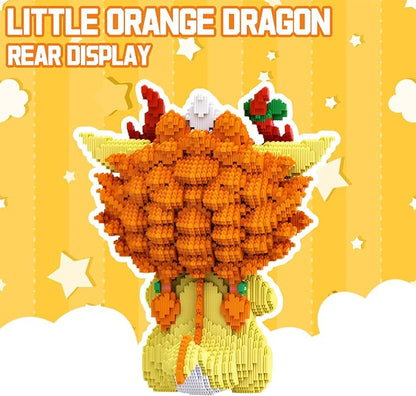 Orange Dragon Animal Mirco Building Block Sets Large Toys Kits Gift for Adults and Kids 8100 Pieces