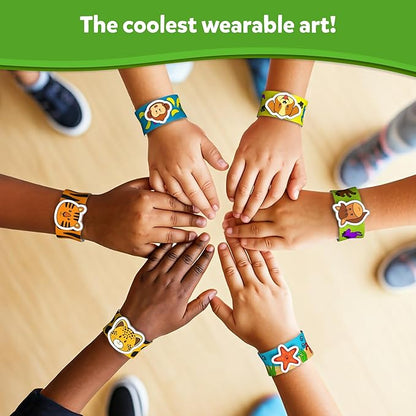 Skillmatics Craft Activity - Snap Bandz, Animals, DIY Jewelry Art & Craft Activity, Mess-Free, Creative Kit, 8 Bands (8.6"), Gifts for Boys & Girls Ages 4, 5, 6, 7, 8, 9, 10