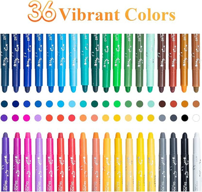 M&G 36 Colors Solid Tempera Paint Sticks for Kids, Washable Non-toxic, Quick Drying, Works Great on Paper Wood Glass Ceramic Canvas, Paint for Kids and Toddlers