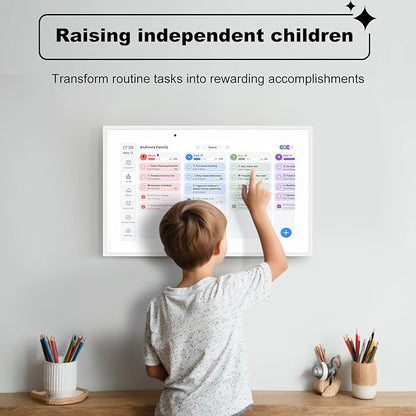 Digital Calendar, 15.6 Inch Wall Planner Electronic Calendar&Chore Chart, Smart Touchscreen Interactive Display for Family Schedules – Wall Mount Included, Great for Organizing Your 2025-2026 White