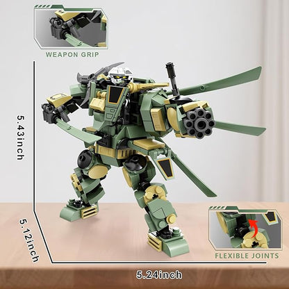 Transforming Mech Robot Building Blocks Set, 4 Kinds of Destroy Warrior City Mecha Action Figure with Weapons, Cool Creative Robots Toys Gift for Teens Boys 14+ (1448 PCS)