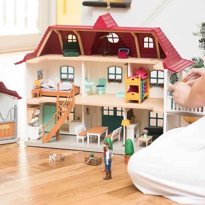 Schleich Horse Club - Lakeside Country House and Stable Horse Play Set, 192 Piece Detailed Doll House and Horse Toy Accessories for Girls and Boys Ages 5+