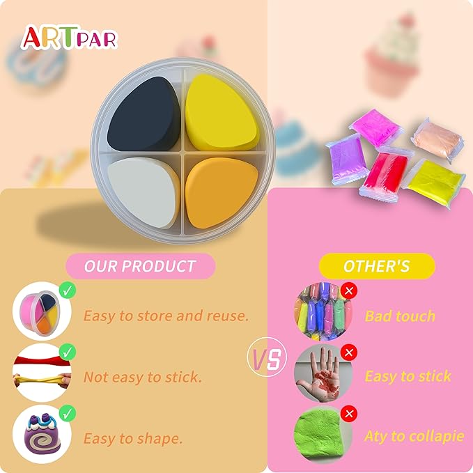 Air Dry Clay for Kids,Modeling Clay Kit,Model Magic Sculpting Set,Ultra Light & Soft, Safe Non-Sticky | 12 Box DIY Art and Crafts School Projects, Home Party Favors for Boys & Girls