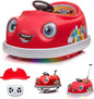 12V Dual Battery Electric Ride on Kids Bumper Car w/Remote Control,360 Degree Spin,Push Rod Rocker Horse Function,3-Speeds Babies & Toddlers Bumping Car Ride on Toy Gift for 1-4 Years Children (Red)