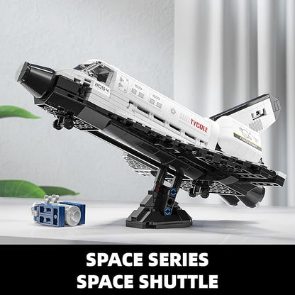 Space Shuttle Building Block Set -Spaceship Building Toy with Stretchable Satellite, Translucent Design Collection for Home or Office Decor, Birthday Gift for Adults & Boys 8-12 (536PCS)