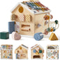 Tiny Land 9-in-1 Wooden Activity Cube, Montessori Baby Activity Center for 1+ Year Old, Educational Toy for Toddlers, Ideal Gift for Boys and Girls (Morandi)