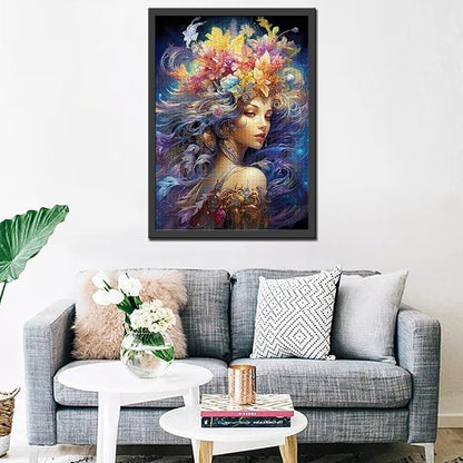Tucocoo Fantasy Girl Jigsaw Puzzles for Adults 1000 Pieces, Flowers Fairy Woman Modern Art Jigsaw Puzzle Colorful DIY Craft Puzzles for Home Decoration Gifts, Family Puzzle Perfect for Game Nights