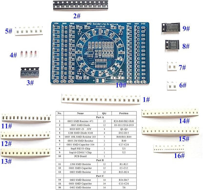 ISolderStore Soldering Practice Kit 4 Kits SMD SMT Kit DIY Electronic DIY Kits Soldering Project Soldering Training Board All in One