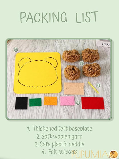 PupuMiao Sewing Kit for Kids DIY Embroidery Sewing Kit Cute Animal Sewing Projects Easy Crafts with English Instructions, Perfect for Beginners, Girls Boys Ages 4-12 (Giraffe+Tiger+Bear+Piggy)