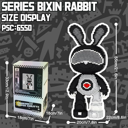 Rabbit Animal Micro Building Blocks Set for Adults Space Boys Cute Large Sets Toys Gift Kids 6550 Pieces 55cm High Series
