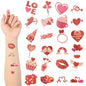 Landhoow 240 Pcs Valentine Tattoos Temporary for Kids Glitter Face Tattoos Cool Body Sticker Costume Accessory for Adults Boys Girls Party Favor
