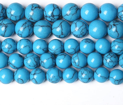 8MM 46PCS Blue Turquoise Spacer Loose Beads for Jewelry Making DIY Bracelet Necklace