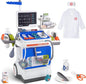 Doctor Kit for Toddlers - Deluxe Pretend Play Medical Cart Toy Set with Stethoscope ,Thermometer,Doctor Costume & Carry Bag - Educational Role Play Gift for Kids Boys & Girls Ages 3 4 5(Blue)