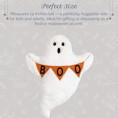 MON AMI Happy Ghost Plushie | 14 inches Premium Boo Ghost Toy | Soft Halloween Plush for All Ages | Cute Trick-or-Treat Gift & Halloween Decoration