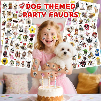 216PCS Dog Meme Temporary Tattoos, Pre-Cut Funny Dogs Party Tattoo Stickers Birthday Decorations Supplies Party Favors, School Rewards Gifts Idea for Boys Girls