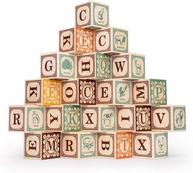 Uncle Goose Italian Blocks - Made in The USA
