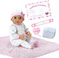 Adora 16 Inch Girl Baby Doll with Accessories Purple Matching 9-Piece Set Including a Pacifier, Hospital, Bracelet, Diaper, and More Gift for Toddlers Ages 3+ Adoption Babies Collection - Cherish