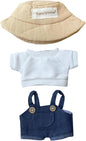 17cm Doll Clothes Outfit Set, 3 Pieces Dress Overalls Set for 6.7inch Doll Suit, Fashion Chic Hat & Clothes Accessories for 1st/2nd/3rd Gen Dolls Play & Display