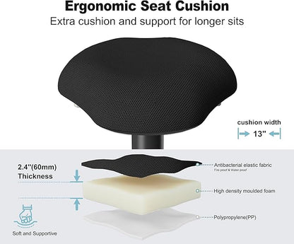 Wobble Stool - Adjustable Height Standing Desk Chair | Sit Stand Stool with 360-Degree Non-Slip Swivel Base|for Home,Office and Classroom(Walnut)
