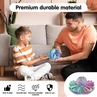 Gear Ball 3D Printed Cube Fidget Toy,Gear Sphere Fidget Toys,Sensory Toys for Stress and Anxiety Relief, Desk Toy Fidget Spinners,Stocking Stuffers for Adults & Kids Gift (Blue Green Purple, 3.1 Inch)