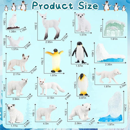 Polar Animals School Projects Set Diorama Supplies Kit Figurine Toys Model Diorama Project Set Educational Toys Birthday Gifts Decorations