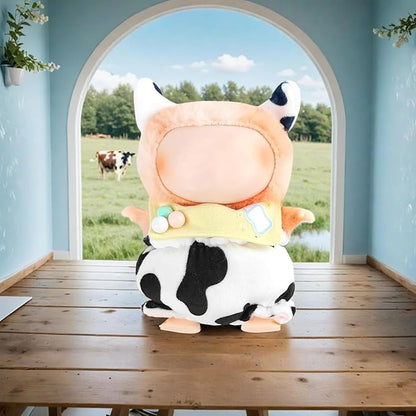 17cm Doll Clothes ,Accessories for Cute Dolls Clothes , Animal Style Doll's Outfits , 3 Pieces Set Cute Cow Dolls Outfit with Adorable Pant + Beaded Bib + Horn Headband (Doll Not Included)