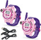 Rechargeable Walkie Talkie for Kids Two-Way Radio Walky Talky with Flashlight Children Outdoor Game Interphone Toy Game and Gifts for Boy and Girl Age 4 to 12 (Pink)