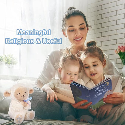 Baptism Gifts for Boys, Great Christening, Dedication and Baptism Gift Set for Boys and Newborn Baby, Includes 7" Praying Lamb Plush Toy and Let Us Pray Baby Book in Keepsake Gift Box