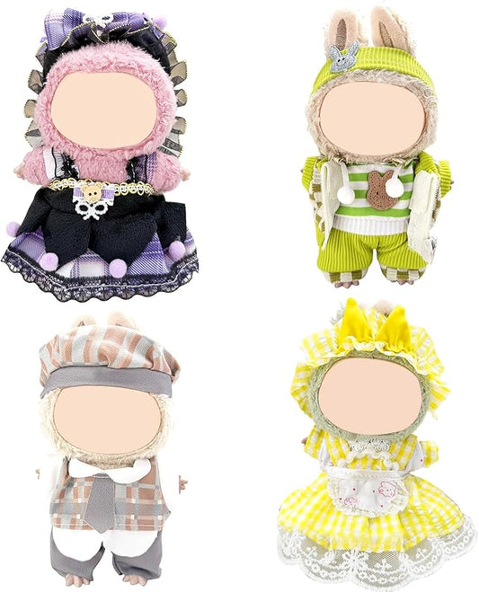 4 Pack—17cm Doll Clothes Set(NO Doll and Shoes) ,Premium Outfit for 15cm/17cm Dolls Accessories Suit,Stylish Adorable Clothes Accessories,Cute Clothes for Dress up Unique Style (Set R)