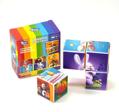 Magnetic Blocks for Toddlers Aged 1-3, Large Building Cubic Puzzle Game in Holiday Theme: Christmas, Easter, Birthday, Thanksgiving, Halloween, Valentine's Day