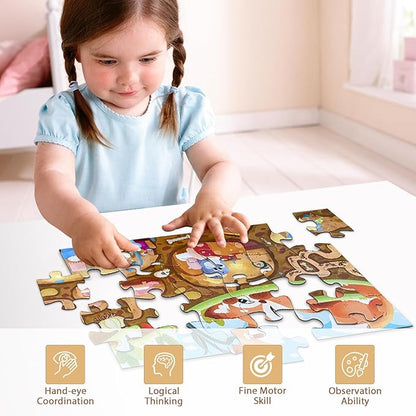Jumbo Floor Puzzle for Kids,Large Jigsaw Puzzles 24 Piece for Kids Ages 3-5 (Fox Secret)