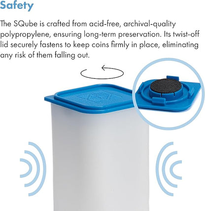 LIGHTHOUSE - Square Coin Tubes for 20 Coins - Perfect for Morgan, Peace, 1 oz Rounds - Intercept Corrosion Protection (38-39mm) - Pack of 50