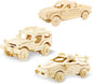 Georgie Porgy 3D Wooden Puzzles for Kids Toys Construction Woodcraft Kits DIY Model Puzzle Kits Birthday Gifts Pack of 3 (Sports Cars Off-Road Vehicle Pickup)