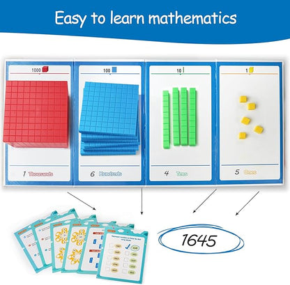 Base Ten Blocks Plastic 143 pcs Math Manipulatives Kindergarten Counting Cubes for Kids Math,Place Value Blocks for Early Counting Math Toy for 1st Grade