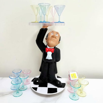 Topple Waiter Balance Game,Martini Glasses Stacking Game,2-4 Players Two Play Modes Fun Family Party Toy,Suitable for Kids and Adults