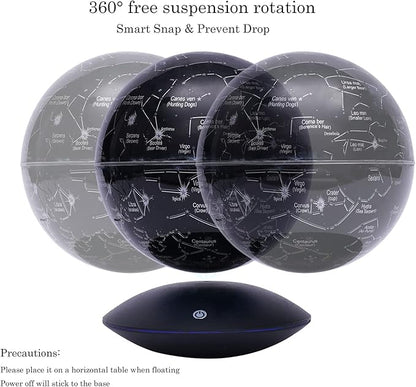 Floating Globe Magnetic Levitation with LED Color Changing Light and Touch Control, Magnetic Levitating Globe for Desk Office Home Decor Educational Gift for Men Father Boys Boss,Black