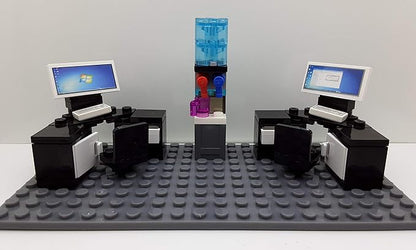 Custom Toys & Hobbies INC Building Bricks Businessman Lawyer Office Setup- Premium Quality Desk Keyboard Computer & Minifigure Holiday Birthday Gift for Kids (Full Office)