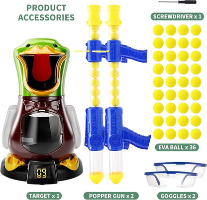 BABY HOME Duck Shooting Toys for Kids 3-5 Years, 2 Packs of Foam Shooting Toy with Movable Shooting Game, Interactive Competition Game Gifts for Boys and Girls Ages 6 7 8 9+ Years Old