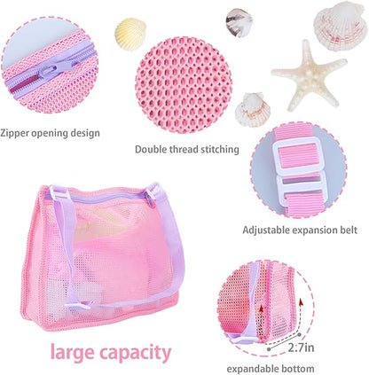Tagitary Beach Sand Toys Set for Kids 3-10 with Bucket Watering Can Shovel Rake Sand Molds Beach Shell Bag