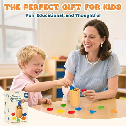 Color Sorting Montessori Toy for Toddlers 1-3 with Textured Sensory Tiles – Silicone Sensory Toys, Educational Preschool Toy for Fine Motor Skills, Learning & Restaurant Play for Boys and Girls