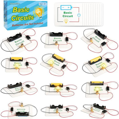 12 Bulk Electric Circuit Kit for Kids Age 6-8 8-12, Basic Circuits Science Light Bulb Experiments for Beginners, Class STEM Projects STEAM Activities, Classroom Educational Circuit Board Building Kits