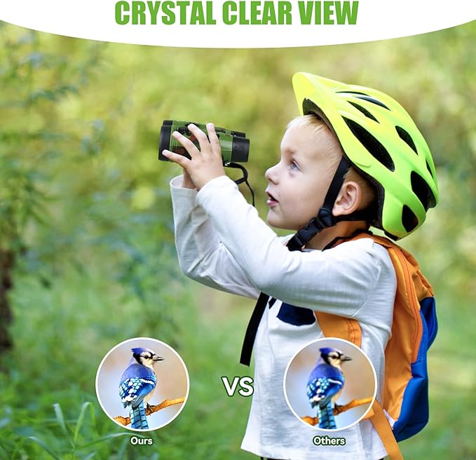 ASONA 24PCS Camouflage Color Binoculars for Kids with Neck String, Binoculars Nature Exploration Toys Safari Jungle Animal Theme Party Favors Gifts for Bird Watching Camping Hunting Hiking Supplies