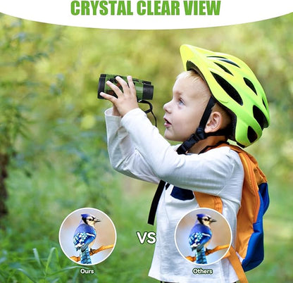 ASONA 24PCS Camouflage Color Binoculars for Kids with Neck String, Binoculars Nature Exploration Toys Safari Jungle Animal Theme Party Favors Gifts for Bird Watching Camping Hunting Hiking Supplies