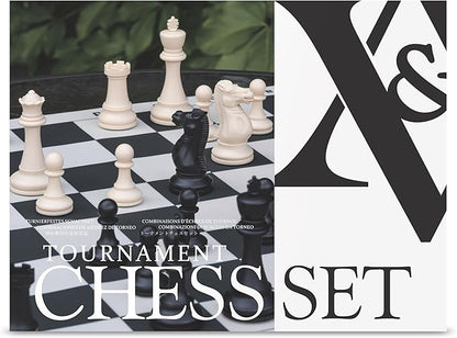 A&A Tournament Chess Set/ 20''x20'' Foldable Silicone Chess Board / 3.75'' King Height Plastic Quadruple Weighted Classic Staunton Pieces/Storage Bag for 6 Years Old - 2 Players