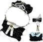 Clothes for 17cm Doll(Clothes Only)– 3-Piece Set Cute Elegant Outfit + Bow Headband + Collar Decoration for a Unique Dressed-Up Look– Fashion Handmade Accessories for Doll(Black)