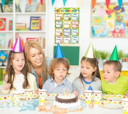 FLYAB Birthday Chart for Classroom - 11.2''x16.5'' Animals Happy Birthday Calendar Poster for Kids Back to School Bulletin Board Decorations Teacher Supplies